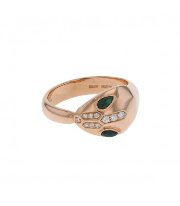 Bulgari diamonds, malachite and gold ring