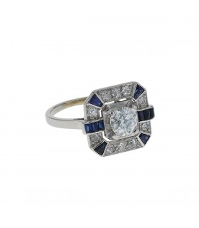 Diamonds, sapphires and platinum ring