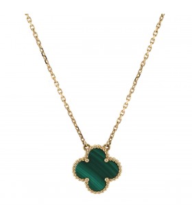 Van Cleef & Arpels Vintage Alhambra malachite and gold necklace