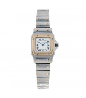 Cartier Santos stainless steel and gold watch