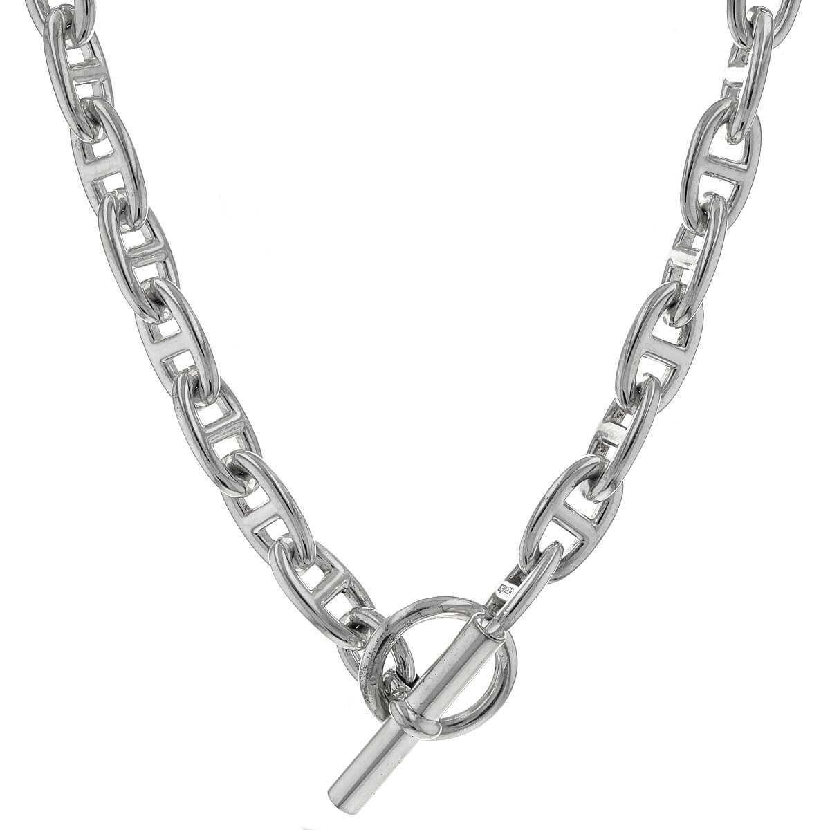 Hermes silver chain shop necklace