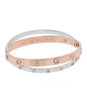 Cartier Love diamonds and gold bracelet Size 17