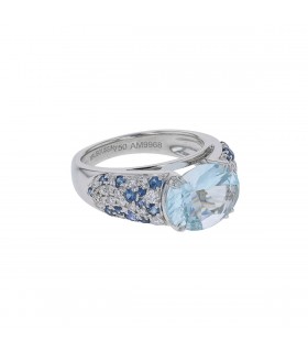 Mauboussin Nuit d’Amour aquamarine, sapphires, diamonds and gold ring