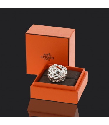Hermès Chaîne d’Ancre Enchaînée silver ring