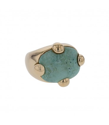 Bague or et turquoise