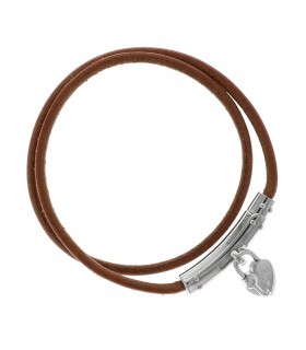 Hermès Vivi Ride leather and stainless steel necklace