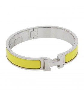 Hermès Clic H stainless steel and enamel bracelet