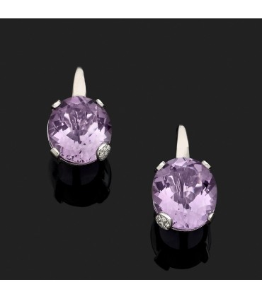 Boucles d’oreilles améthystes et diamants