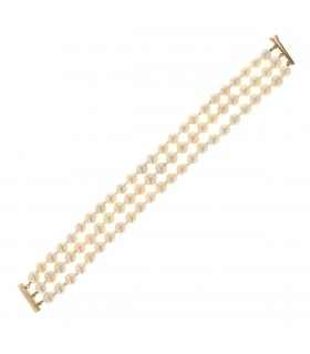 Cultured Pearls and gold bracelet