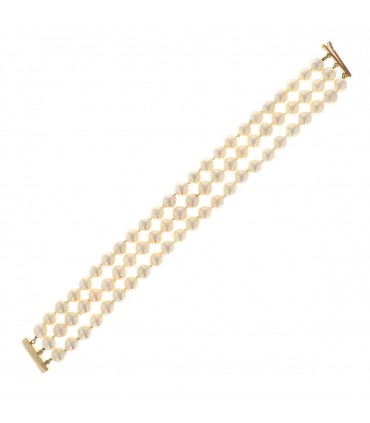 Cultured Pearls and gold bracelet