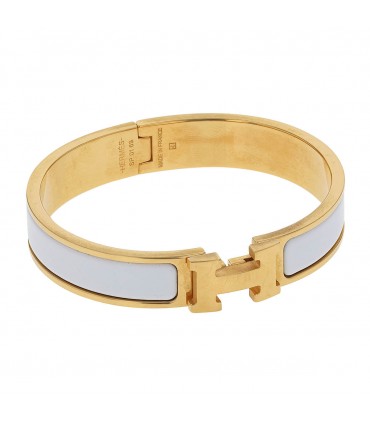 Hermès Clic H stainless steel and enamel bracelet