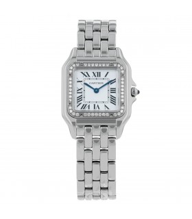 Cartier Panthère diamonds and stainless steel watch