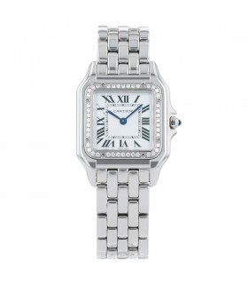 Cartier Panthère diamonds and stainless steel watch