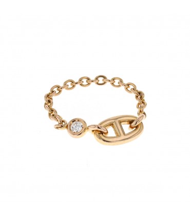 Hermès Chaîne d’Ancre diamond and gold ring