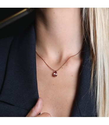 Pink tourmaline and gold necklace