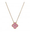 Van Cleef & Arpels Alhambra diamond, porcelain and gold necklace