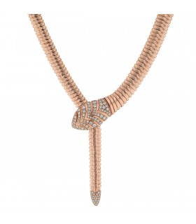 Bulgari Serpenti Tubogas diamonds and gold necklace