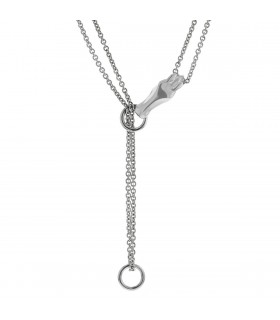 Hermès Galop silver necklace