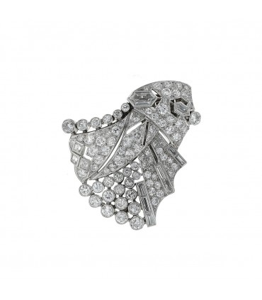 Diamonds, platinum and 18k gold brooch.
