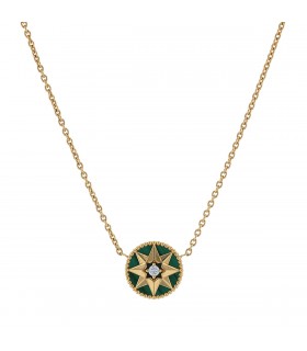Dior Rose des Vents malachite, diamond and gold necklace
