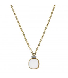 Pomellato Nudo quartz, diamonds and gold necklace