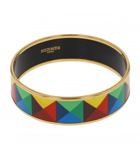 Hermès metal and enamel bracelet