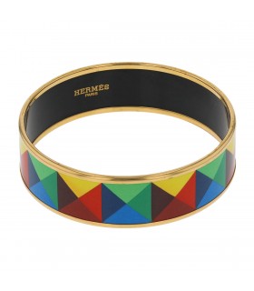 Hermès metal and enamel bracelet