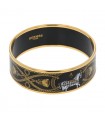 Hermès gold plated metal and enamel bracelet