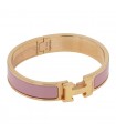 Hermès Clic H gold plated metal and enamel bracelet