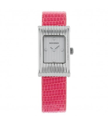 Boucheron Reflet diamonds and stainless steel watch