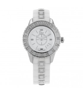 Dior Christal diamonds and stainless steel watch