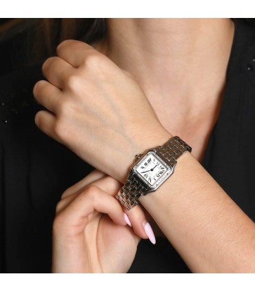 Cartier Panthère diamonds and stainless steel watch