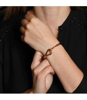 Hermès Jumbo leather and stainless steel bracelet