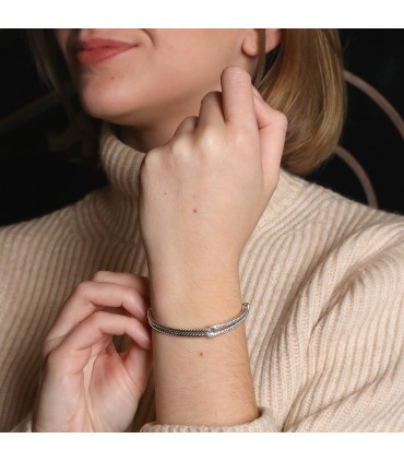 David Yurman Labyrinthe silver and diamonds bracelet
