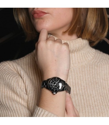 Chanel J12 black ceramic and stainless steel watch