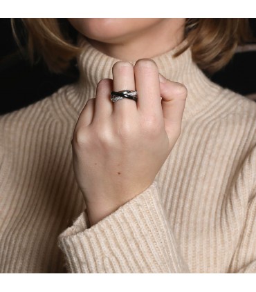 Cartier Trinity diamonds, ceramic and gold ring