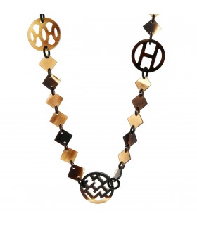 Hermès Lena buffalo horn and gold-plated metal necklace