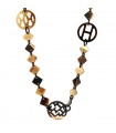 Hermès Lena buffalo horn and gold-plated metal necklace