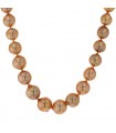 Gold pearls, diamonds, garnet and gold necklace