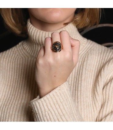 Bulgari Astrale gold and ceramic ring