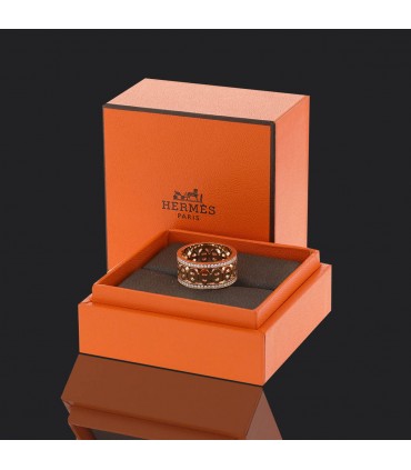 Hermès Chaîne d’Ancre Divine diamonds and gold ring