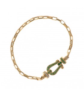 Fred Force 10 emeralds, garnets, diamonds and gold bracelet