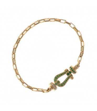 Fred Force 10 emeralds, garnets, diamonds and gold bracelet