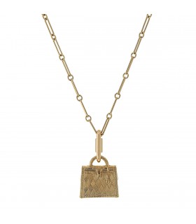 Hermès Kelly gold plated metal necklace
