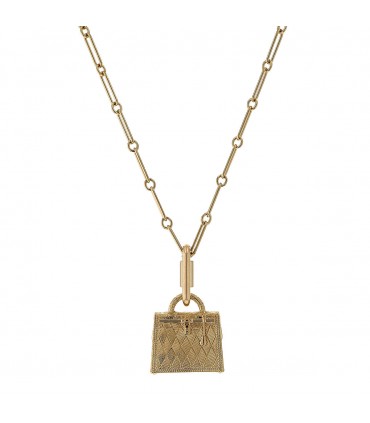 Hermès Kelly gold plated metal necklace