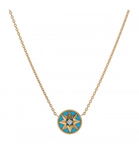 Dior Rose des Vents turquoise, diamond and gold necklace