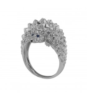 Boucheron Hans Le Hérisson diamonds, sapphires and gold ring