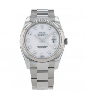 Rolex DateJust diamonds and stainless steel watch