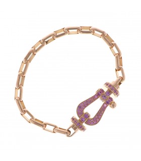 Fred Force 10 pink sapphires and gold bracelet