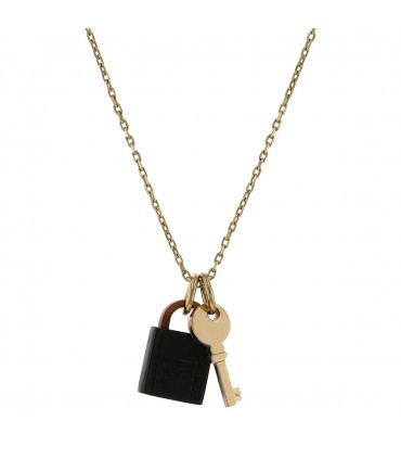 Necklace in gold-plated metal and buffalo horn necklace